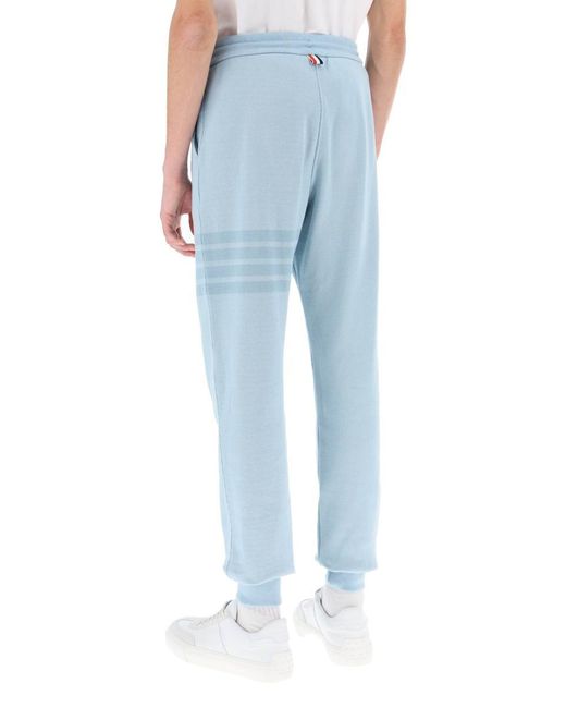 Thom Browne Blue 4 Bar Joggers In Cotton Knit for men