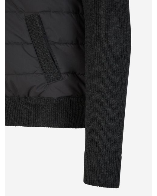 Gran Sasso Black Knit Padded Jacket for men
