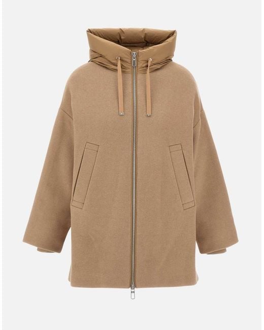 DUNO Natural Wool Cashmere Down Cape Jacket