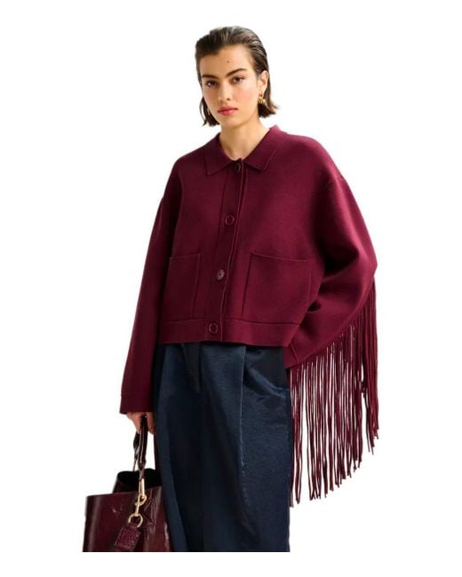 Essentiel Antwerp Red Istern Burgundy Cardigan