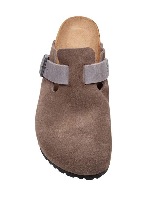 Birkenstock Brown Suede Clogs for men