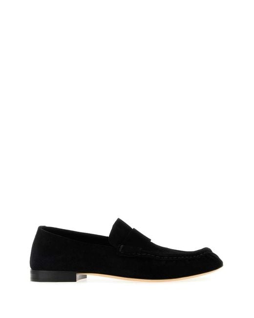 The Row Black Leather Loafers for men
