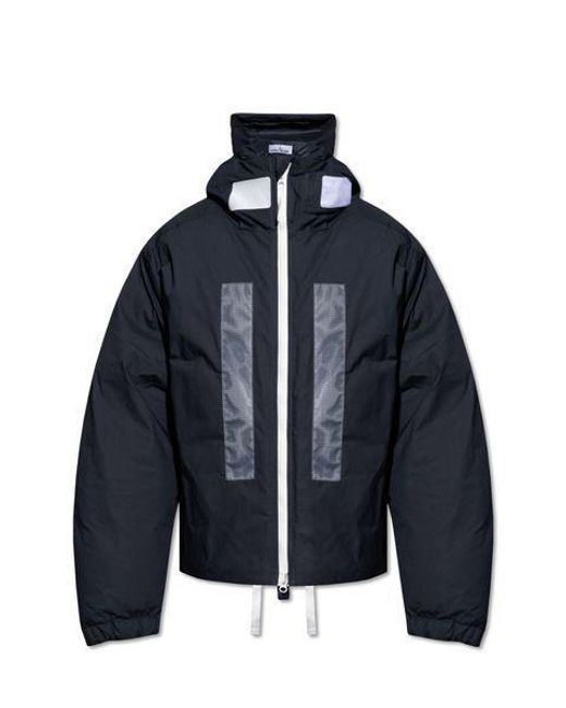 Stone Island Blue Down Jacket With Logo for men