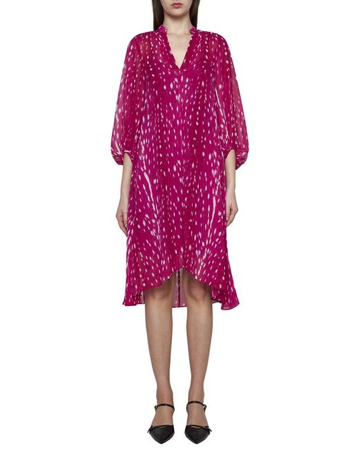 Diane von Furstenberg Pink Ileana Print Dress
