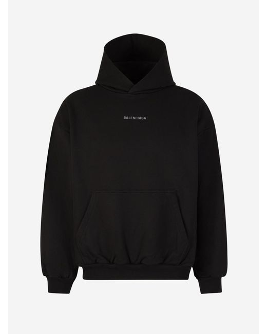 Balenciaga Black Cotton Logo Sweatshirt for men