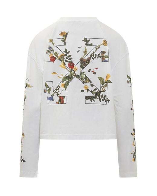 Off-White c/o Virgil Abloh Women's White Embroidered Floral Arrow