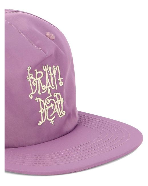 Brain Dead Purple "scripture" Trucker Hat for men