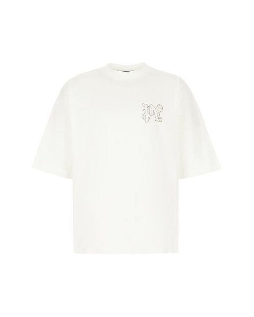 Palm Angels White T-Shirt for men
