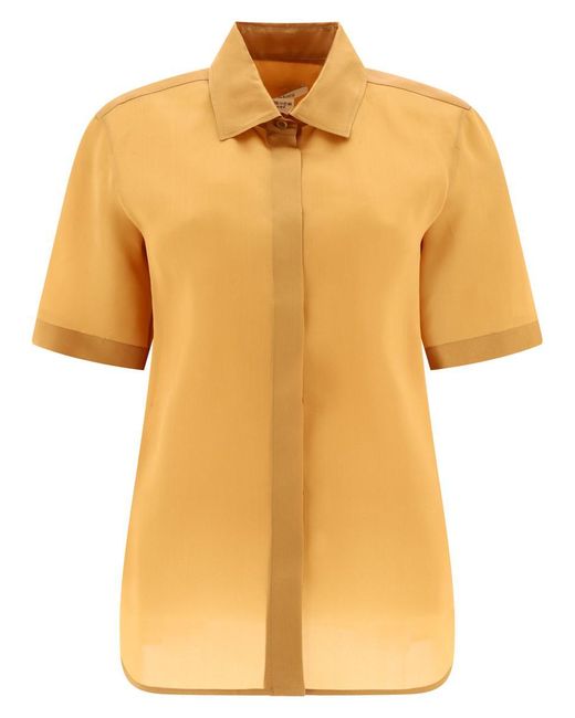 Max Mara Yellow "Acanto" Organza Shirt With Logo
