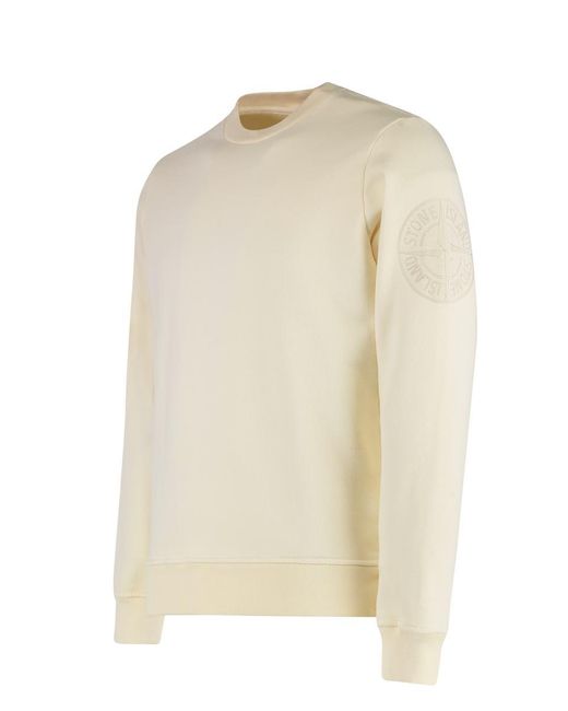 Stone Island Natural Cotton Crew-Neck Sweatshirt for men