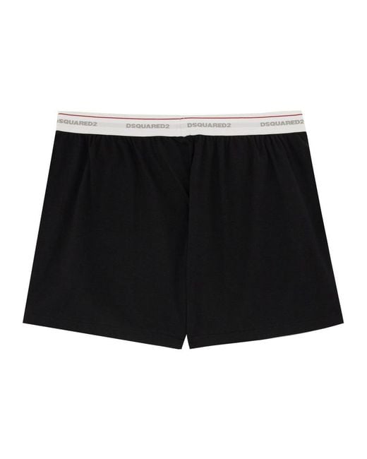 DSquared² Black Color Block Boxer Shorts for men