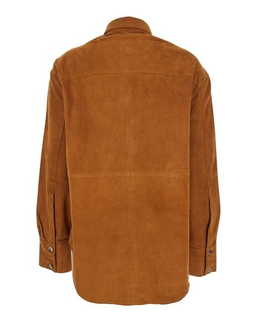 Tela Brown Jacket With Classic Collar
