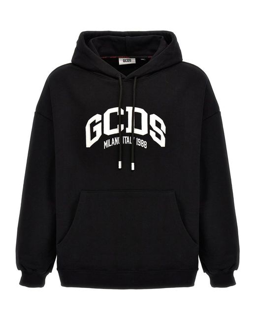 Gcds Black Logo Loose Sweatshirt for men