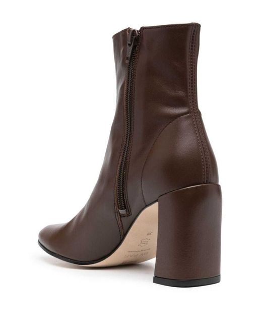 By Far Brown Vlada 80mm Leather Ankle Boots