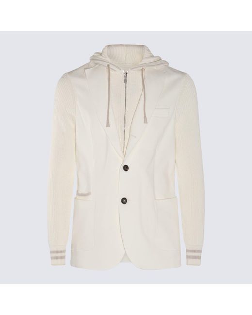 Eleventy White Cotton Casual Jacket for men