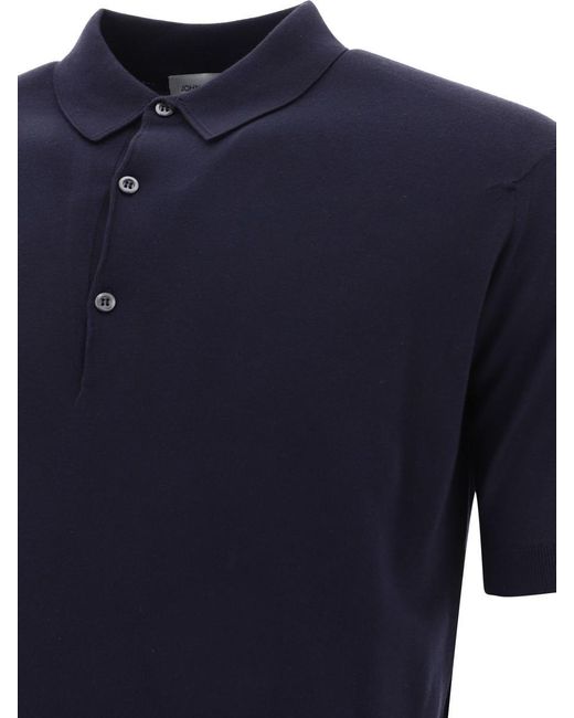 John Smedley Blue "Adrian" Polo Shirt for men