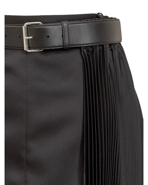 Peter Do Black Pleated Belted Skirt