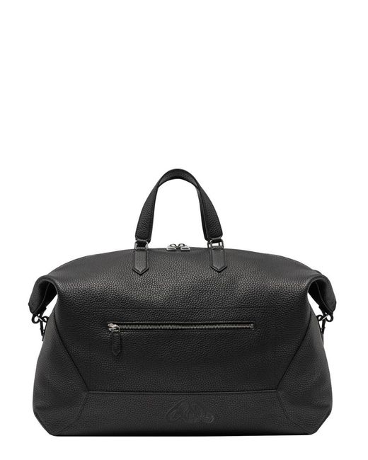 Alexander McQueen Black Leather Closure With Zip Travel Bags for men