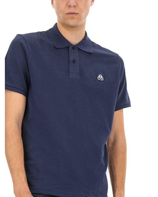Moose Knuckles Blue Polo Everett for men