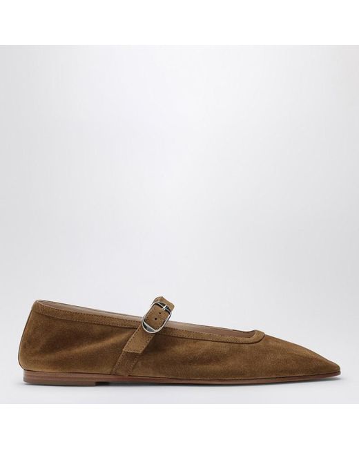 Le Monde Beryl Suede Mary Jane Ballerina in Brown | Lyst