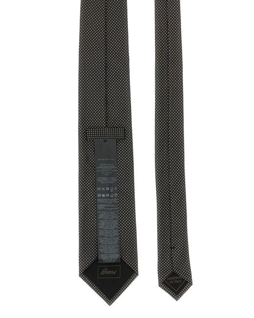 Brioni Black Jacquard Tie for men