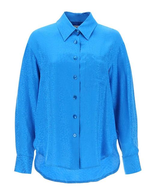 Art Dealer Blue Charlie Shirt In Jacquard Silk