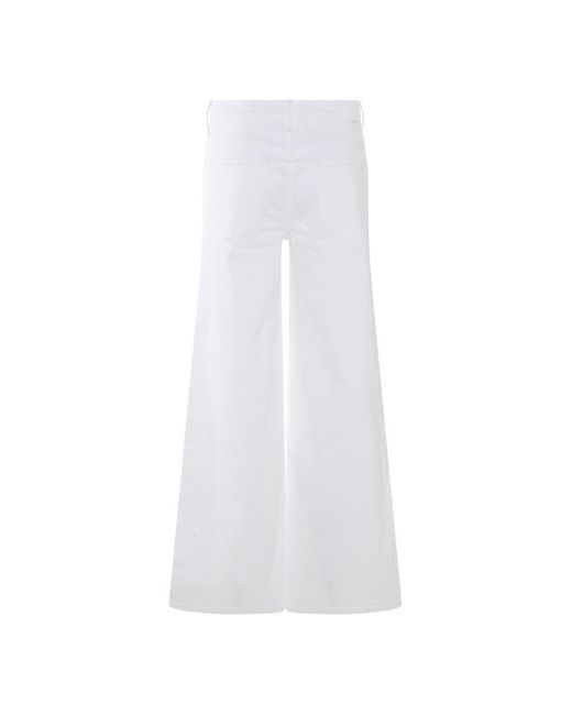 Mother White Cotton Blend Jeans
