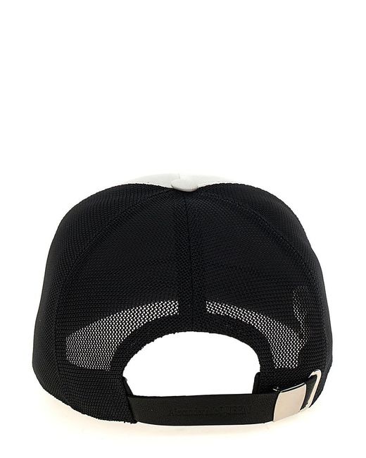 Alexander McQueen Black Warped Logo Hats for men