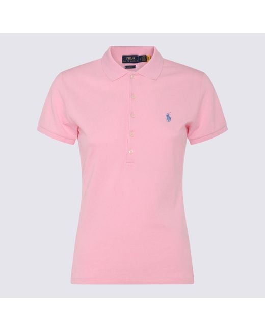 Polo Ralph Lauren Pink And Lilac Cotton Blend Polo Shirt
