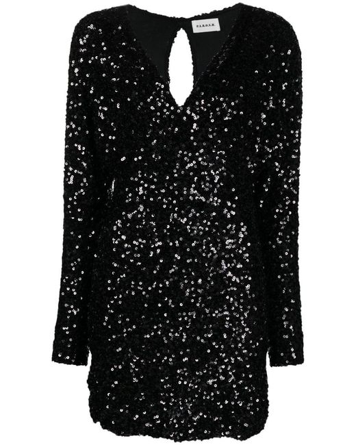 P.A.R.O.S.H. Black Sequin-embellished Minidress