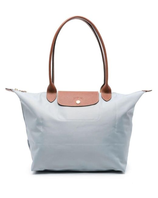 Longchamp Gray Large Le Pliage Coated-Finish Tote Bag