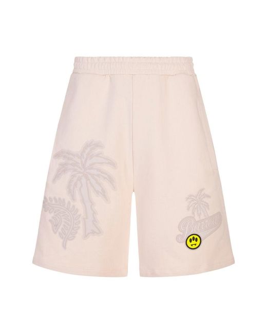 Barrow Pink Turtledove Bermuda Shorts With Embossed Graphics for men