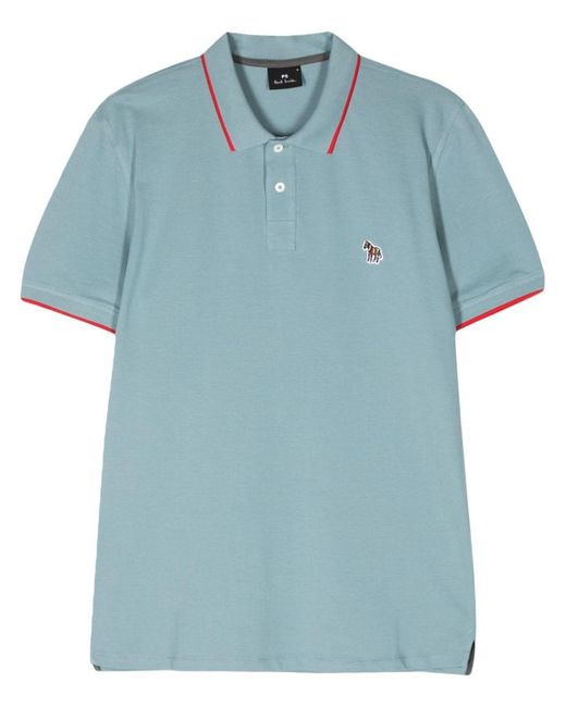 PS by Paul Smith Blue Logo-Appliqué Polo Shirt for men