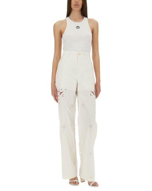 MARINE SERRE White Top With "Moon" Logo