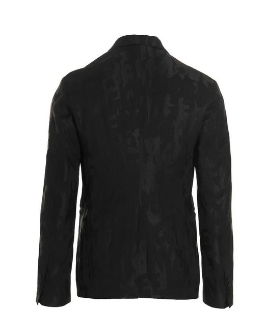 Alexander McQueen Black Jacquard Logo Blazer Jacket for men