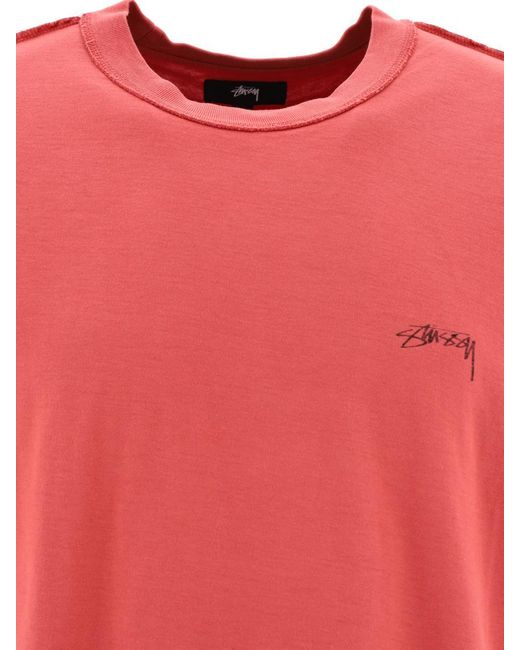 Stussy Pink "Lazy" T-Shirt for men