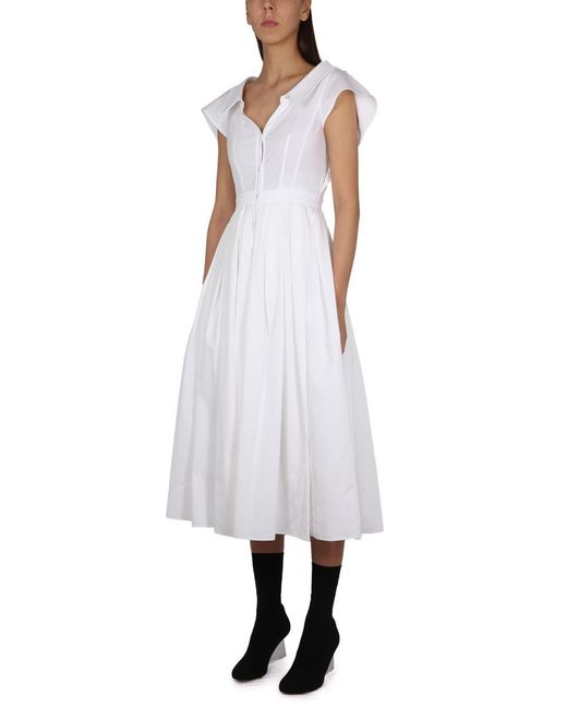 Alexander McQueen White Cotton Dress