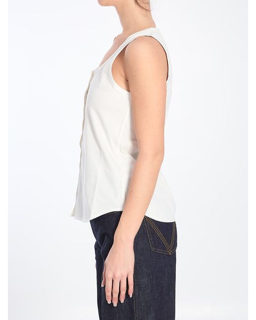 Bottega Veneta White Tank Top With Buttons