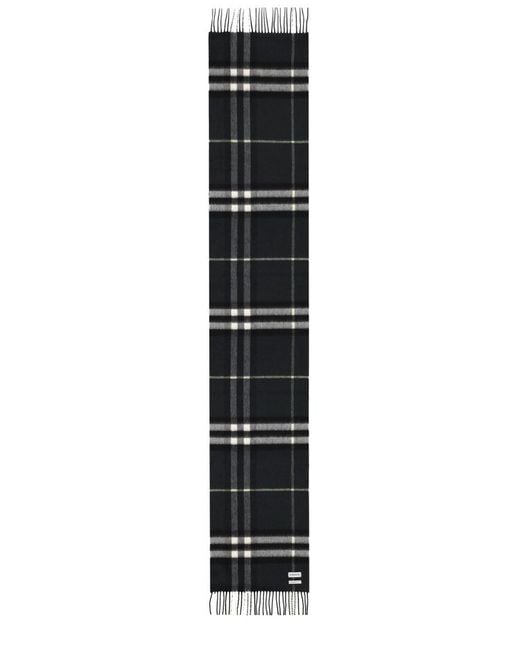 Burberry Black Cashmere Check Scarf for men