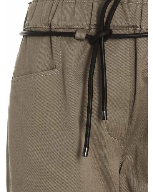 Brunello Cucinelli Green Leather Belt Pants