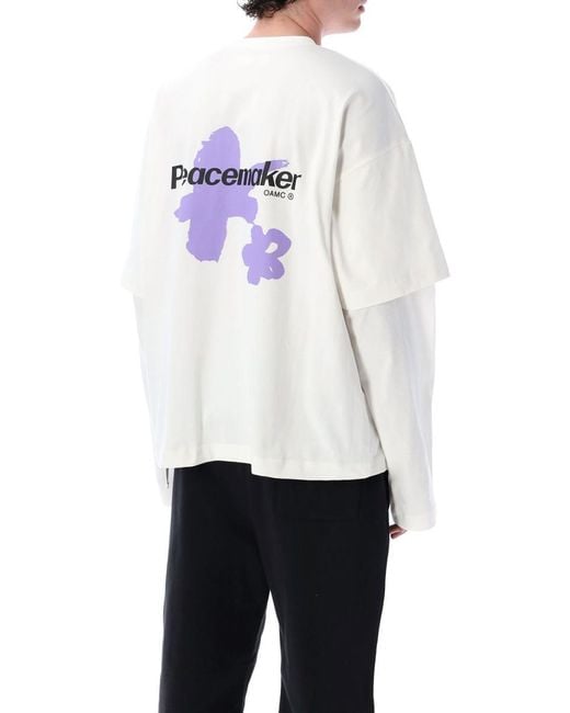OAMC White Peacemaker Painted Double Layer Boxy T-Shirt for men