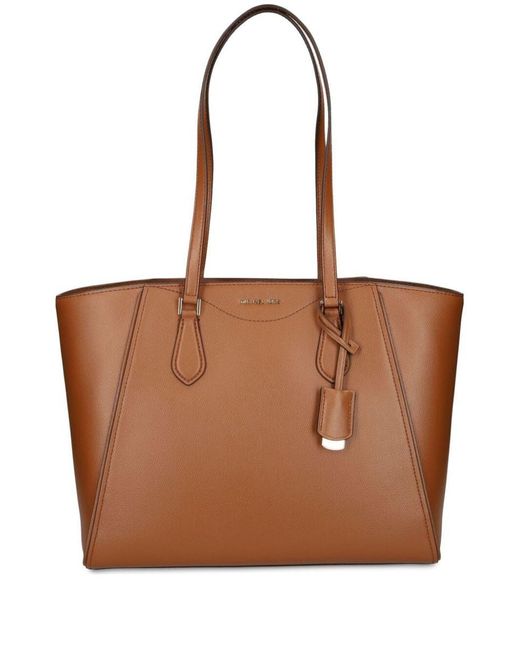 Michael Kors Leather Taryn Large Tote Bag in Brown | Lyst