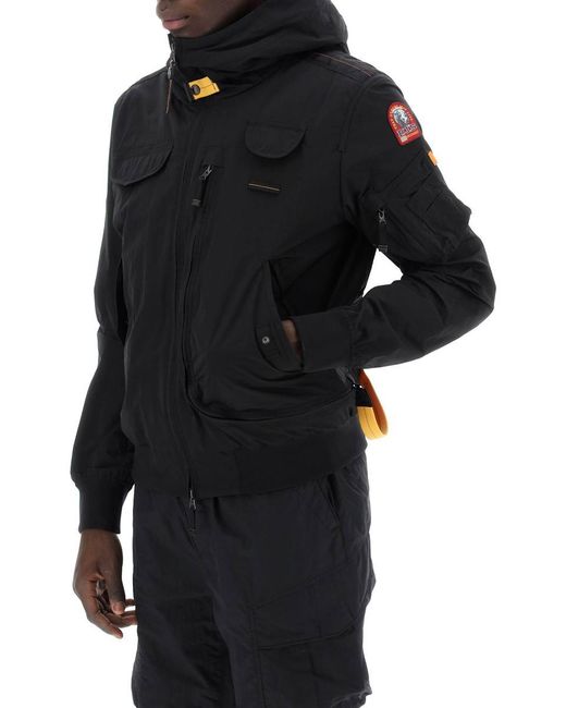 Parajumpers Black Gobi Hooded Bomber Jacket for men