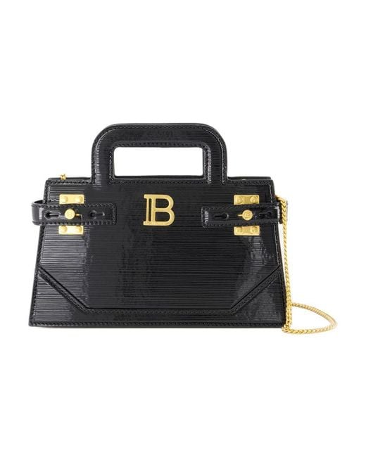 Balmain Black B-Buzz Small Top Handle Crossbody