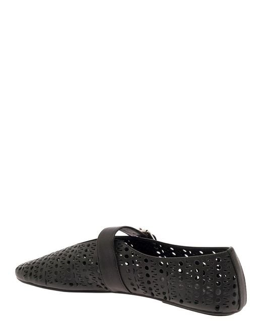 Jeffrey Campbell Black 'Shelly' Ballet Flats With Maxi Buckle