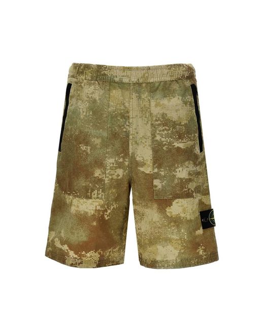 Stone Island Green Bermuda Shorts for men