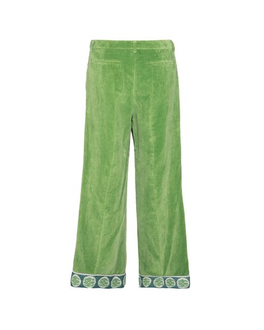 Valentino Garavani Green Cotton Pants for men
