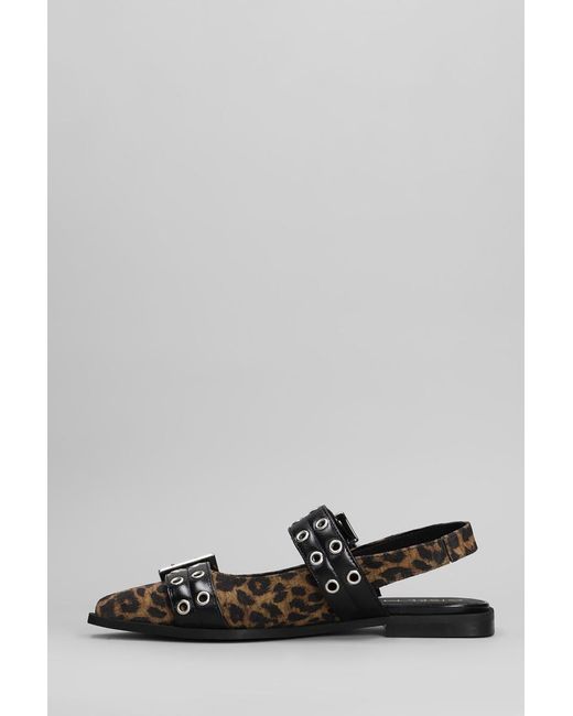 GISÉL MOIRÉ Gray Saturno Ballet Flats