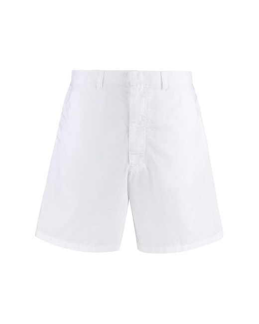 Prada White Cotton Bermuda Shorts for men