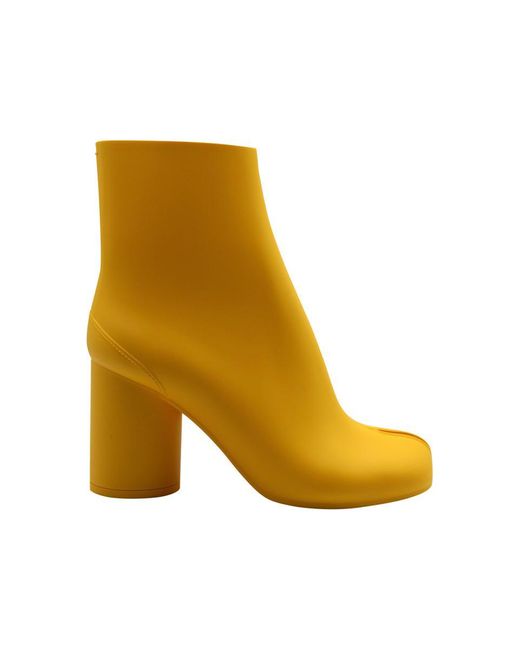 Maison Margiela Yellow Rubber Tabi Boots Shoes